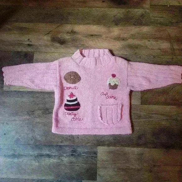 Jake's Friend 100% Cotton Pink Dessert Sweater Size 24M - Picture 1 of 8